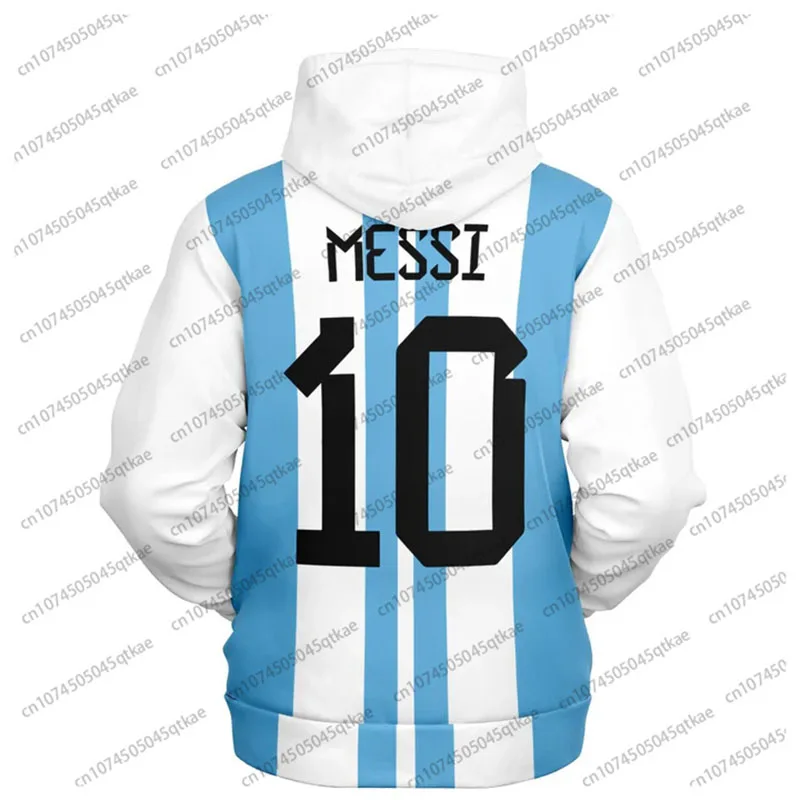 Winter Fashion Sport Hooded Messi Hoodie Argentina Soccer Jersey No.10 Sweatshirt Men Casual  Oversized Sport Motorcycle Hoodie