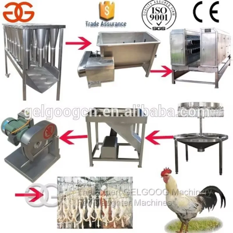 2025 อัตโนมัติมืออาชีพฆ่าเครื่องไก่สัตว์ปีก Slaughtering อุปกรณ์การประมวลผล Poultry Slaughter Line ราคา