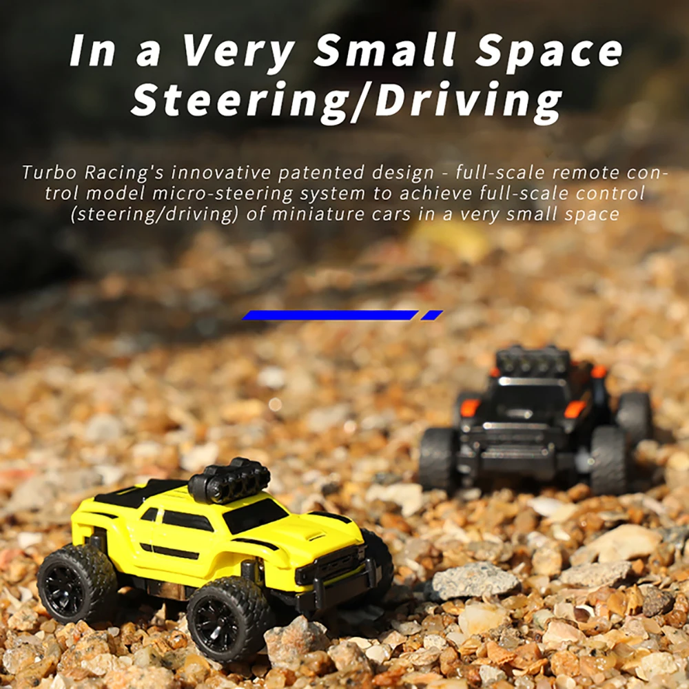 TURBO RACING 1:76 C81 C82 RC MINI Cars Electric Remote Control Off-Road Rock Buggy Model Car Desktop 1/76 Monster Truck Toy Gift