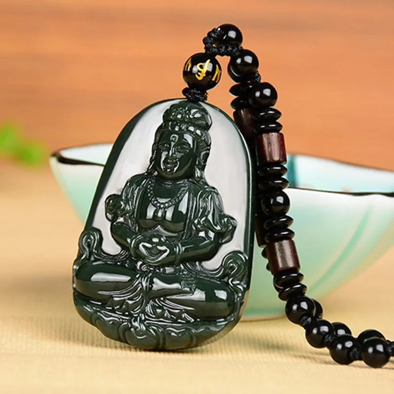 Hetian Jade Guanyin Jade Pendant Xinjiang Hetian Jade Avalokitesvara Pendant Men's and Women's Jade Pendant Wholesale