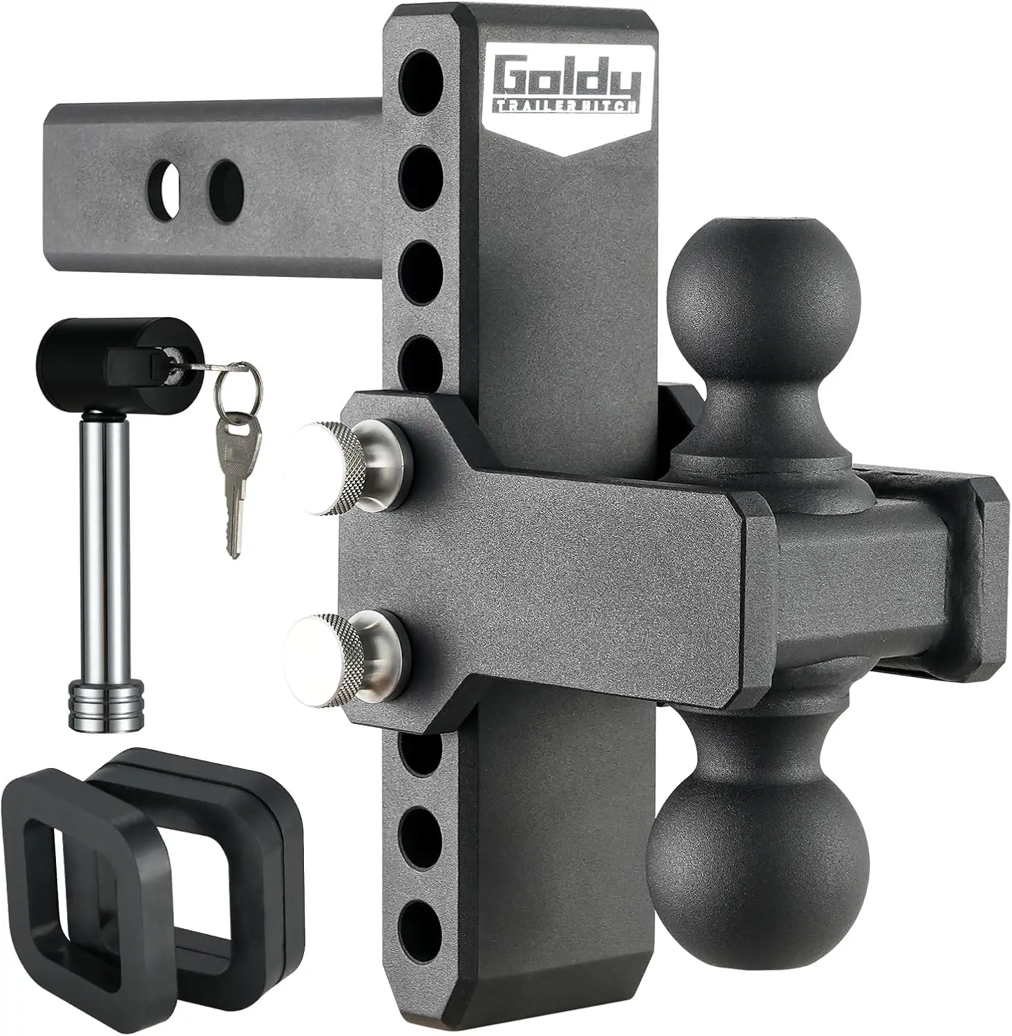 

Регулируемое шаровое крепление для сцепного устройства прицепа, 7-дюймовое падение подходит для 2-дюймового приемника, буксировочное сцепное устройство с двойным сплошным шаром 2 дюйма и 2-5/16 дюйма, черный (7 дюймов.