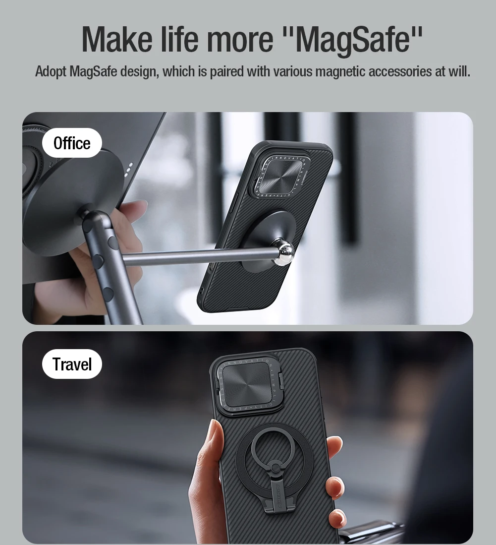 NILLKIN for iPhone 16 Pro Max / 16 Pro case Magnetic Adapt Magsafe Lens 360 full Camera Protection CamShield Back cover