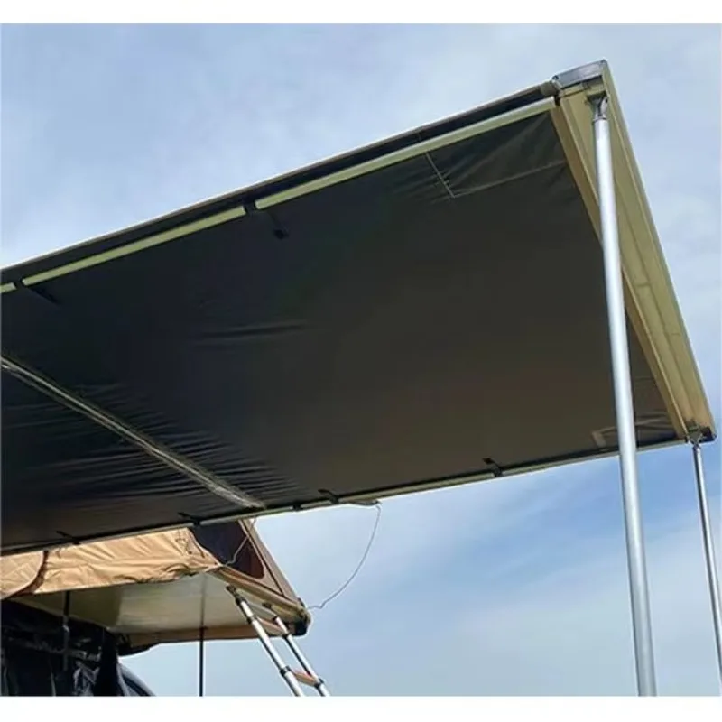 

WJW DZ LW Advanced 420d Oxford 4WD Caravan SUV Car Rooftop Folding Side Awning Side Retractable Roof Awning for Car Camping