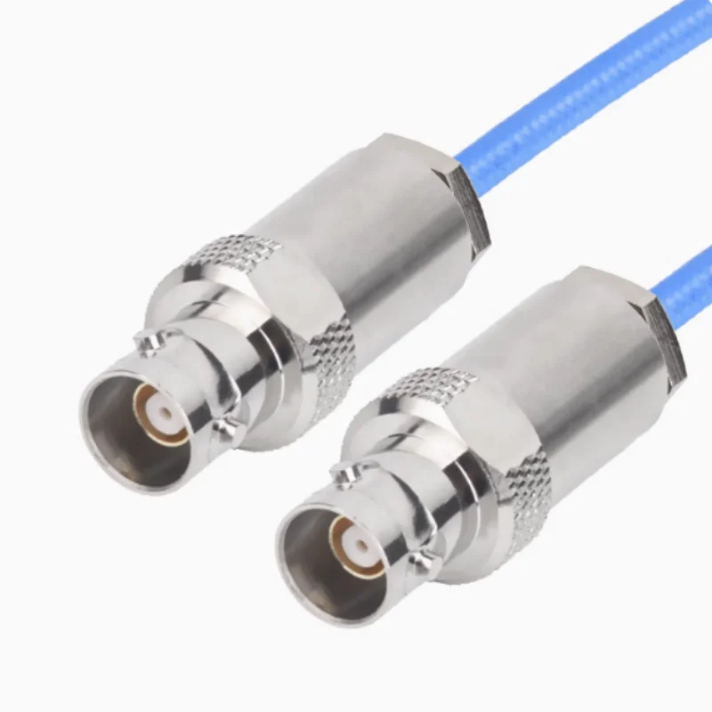 Triax kabel adaptor tiga koaksial BNC, 1553B jumper TRX316 kepala pria ganda tiga kartu tes BNC TRB