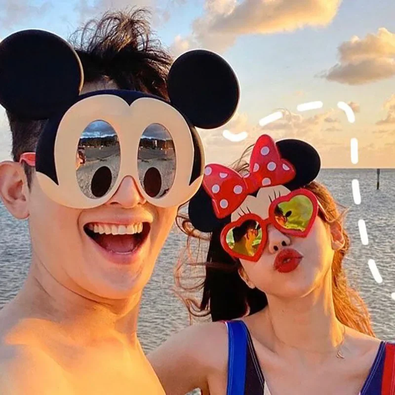 

Disney Anime Mickey Minnie Style Glasses Couple Bow Style Decoration Cute Cartoon Party Ball Mask Dress Up Children's Toy Gifts