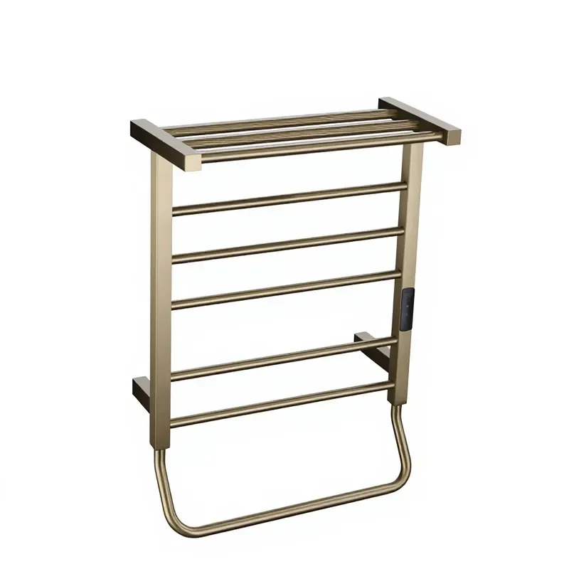 Modern Stainless Steel Towel Warmer Rack Wall Mounted Electric Heating Rail Waterproof Bathroom Accessory Adjustable Temp