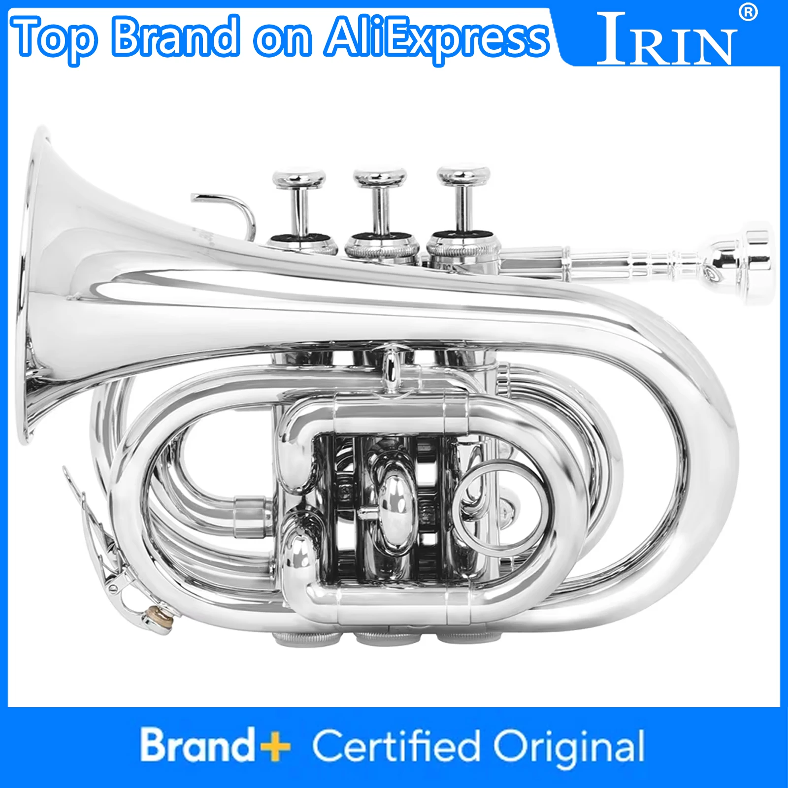 Trumpeter SLADE Sliver Mini Pocket Trumpet Bb Flat Brass Instrument
