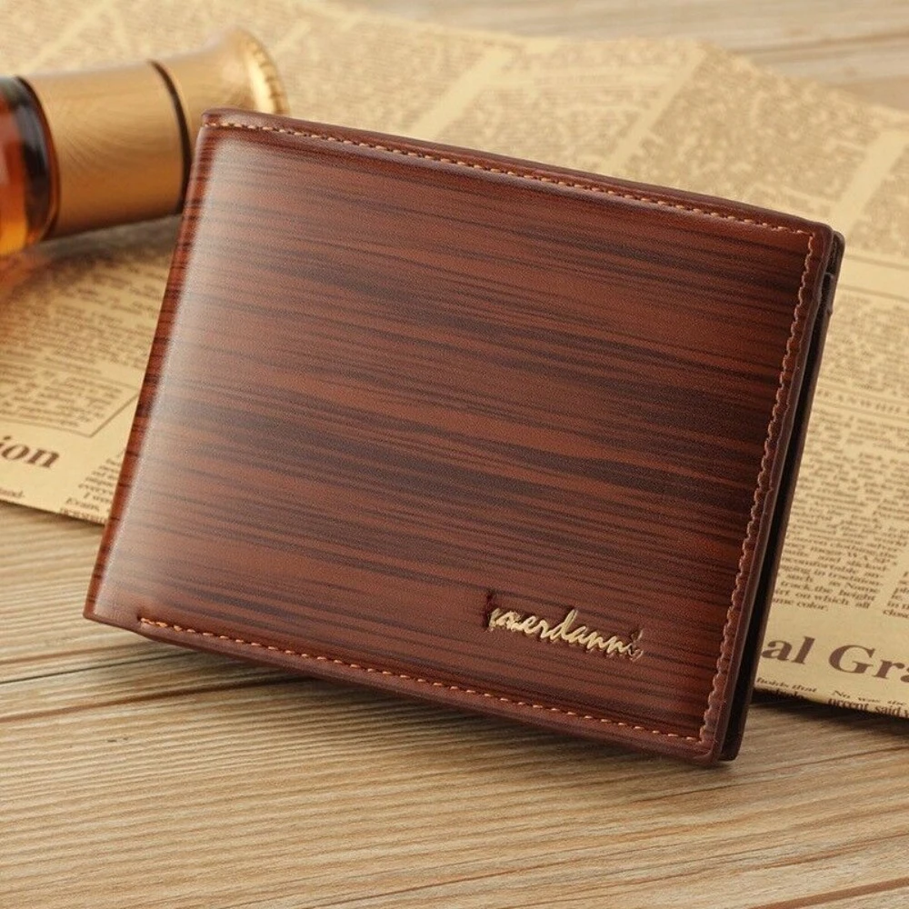 Men's Bifold Leather Credit ID Card Holder Wallet Billfold Purse Clutch Billfold,Genuine leather men's wallet, genuine leather men's short wallet, black wallet, foldable genuine leather credit card/ID card clip, luxury business foldable wallet