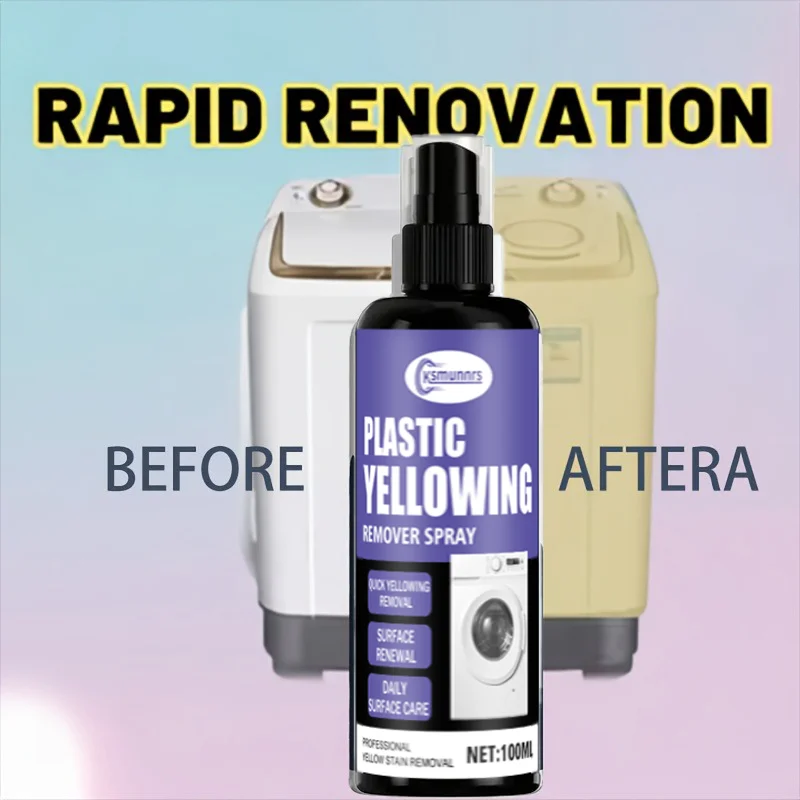 All-in-One Multi-Material Yellow Stain Remover & Restorer - Fast-Acting De-Yellowing & Renewal - Safe & Non-Damaging - for Plast