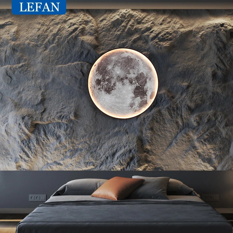 Creative Moon Design Wall Lamp Modern Minimalist Art Decor Light For Living Room Background Wall Bedside Lighting