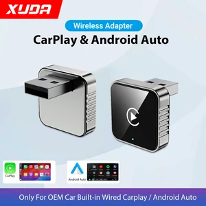 XUDA 2 in1 Wired to Wireless CarPlay Android Auto Adapter for OEM Car Stereo With USB Dongle Smart Mini Box Plug and Play Blueto
