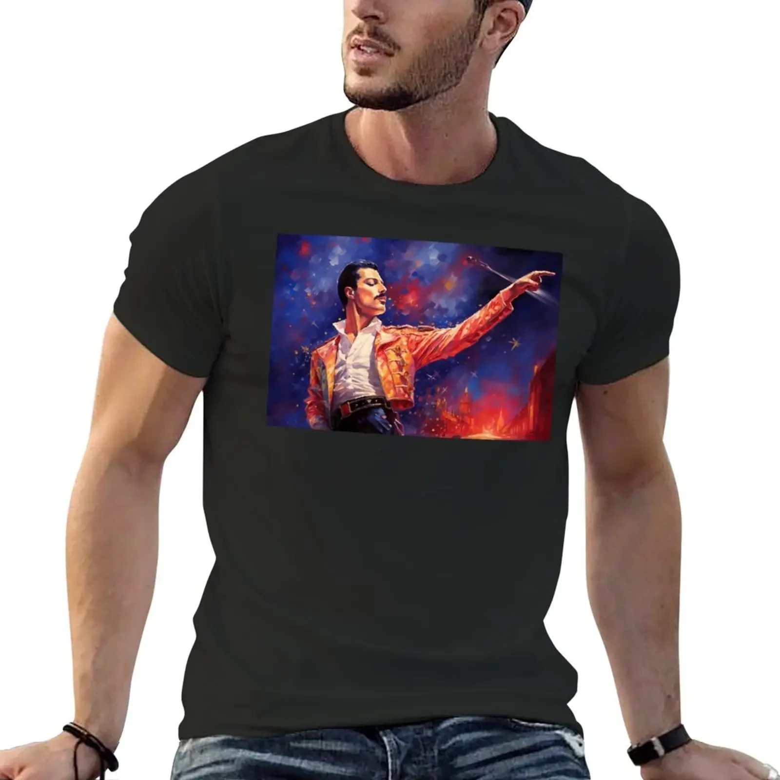 

Freddie Mercury shines T-Shirt anime stuff cute tops summer top plus size tops Men's t shirts