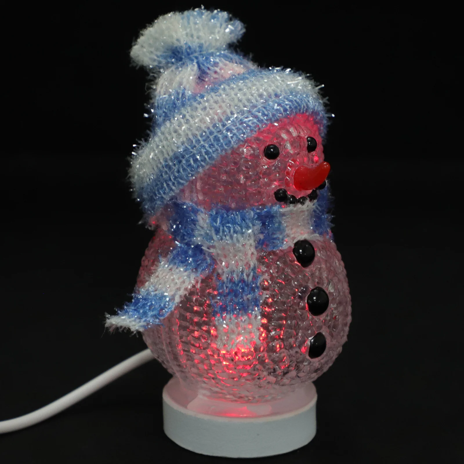 اللون الأزرق Rgb ثلج LED ضوء الليل USB مصباح للزينة لطاولة غرفة النوم عيد الميلاد ضوء الليل المنزل