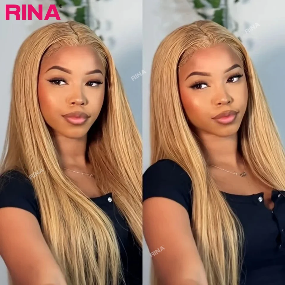 Ash Honey Blonde 13x4 13x6 Lace Frontal Human Hair Soft Preplucked 180 Density Straight 5x5 Lace Closure Wig With Baby Hair