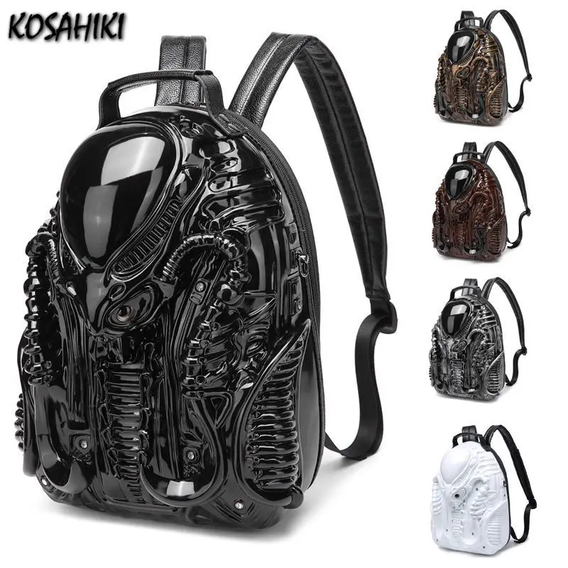

Personality Harajuku Punk Men Backpacks High-capacity Fashion Y2k Aesthetic Schoolbag Women Vintage Grunge Backpack for Students