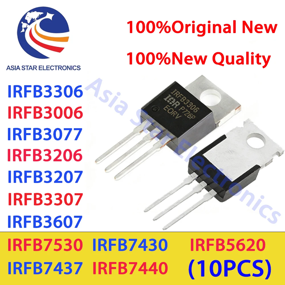 

(10piece)100% New IRFB3306 IRFB3006 IRFB3077 IRFB3206 IRFB3207 IRFB3307 IRFB3607 IRFB7530 IRFB7437 IRFB7430 IRFB5620 IRFB7440