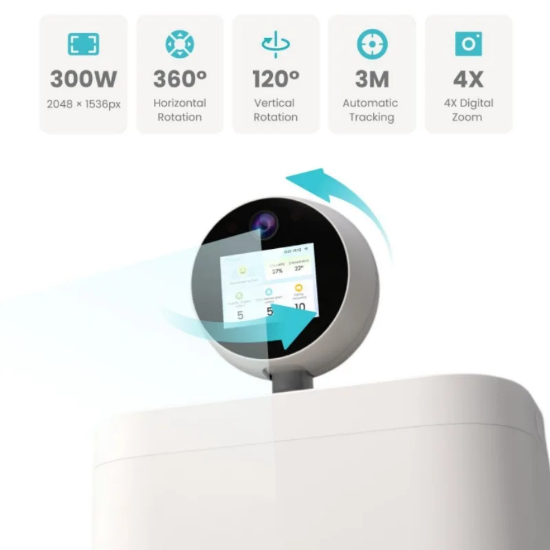 AI Smart Pet Feeder With 2K HD Camera 360° Tracking Auto Feeding Voice Interaction for Cats Dogs