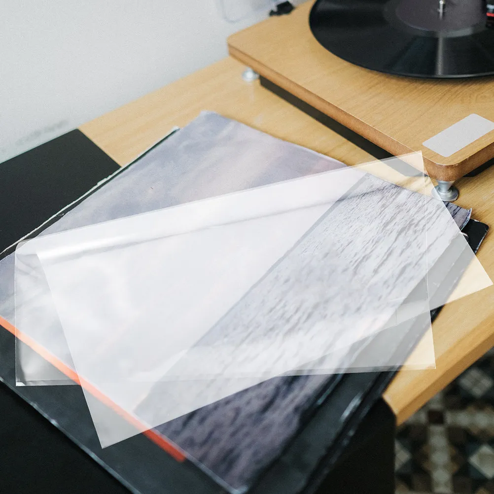 Vinyl Record Outer Sleeves 25Pcs Clear Self Adhesive Protective Covers Dust Stain Resistant
