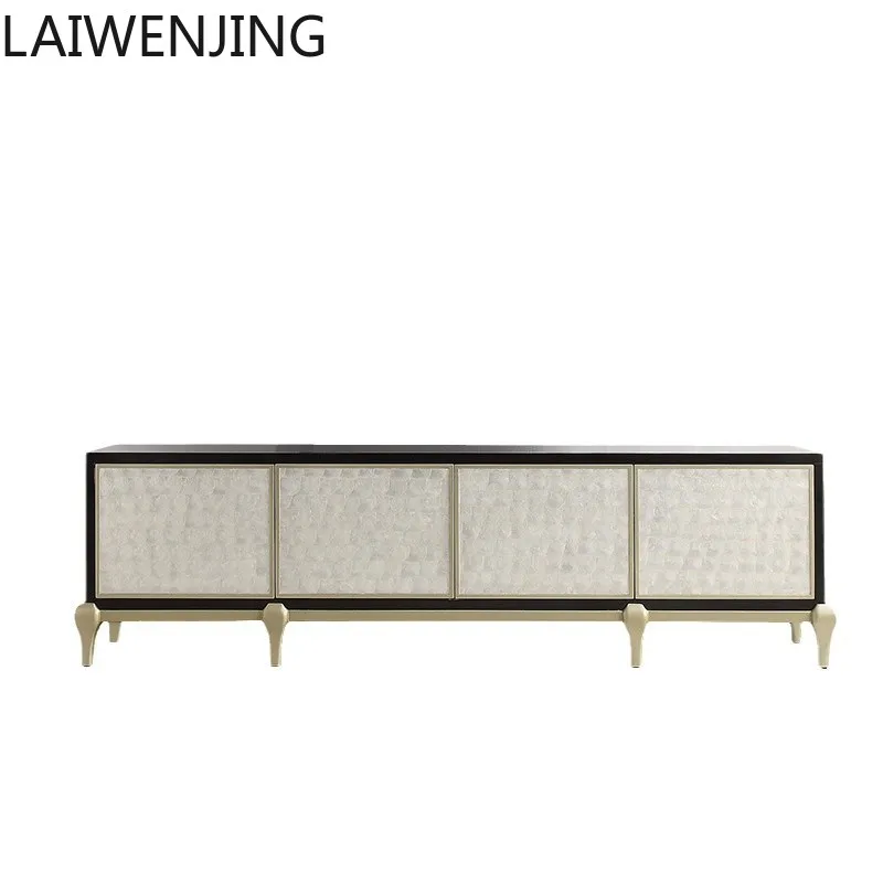 MJY American solid wood TV living room heightened TV coffee table combination paint locker