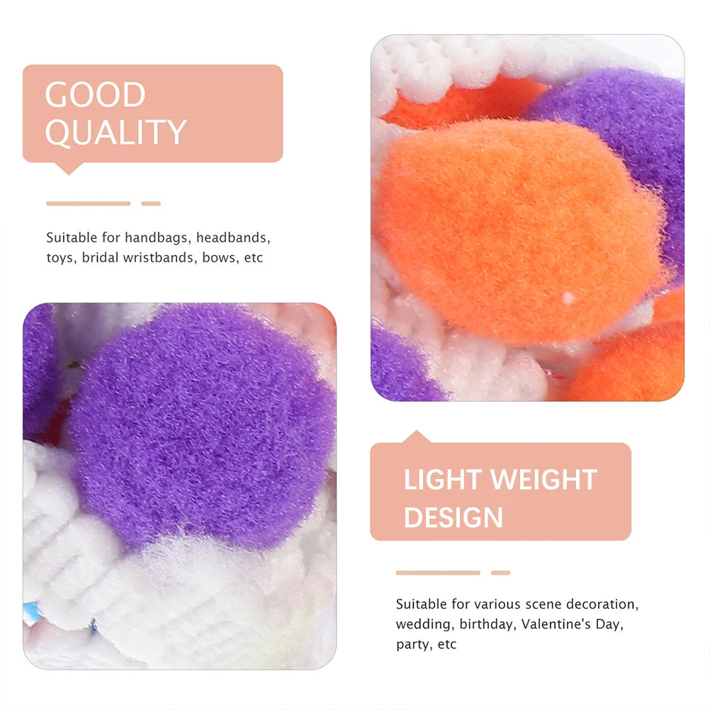 

8pcs Pom Pom Ball Trim Ribbon Clothing Trims Diy Accessory Sewing Fringe Lightweight Skin-Friendly Decorative Lace For Crafts