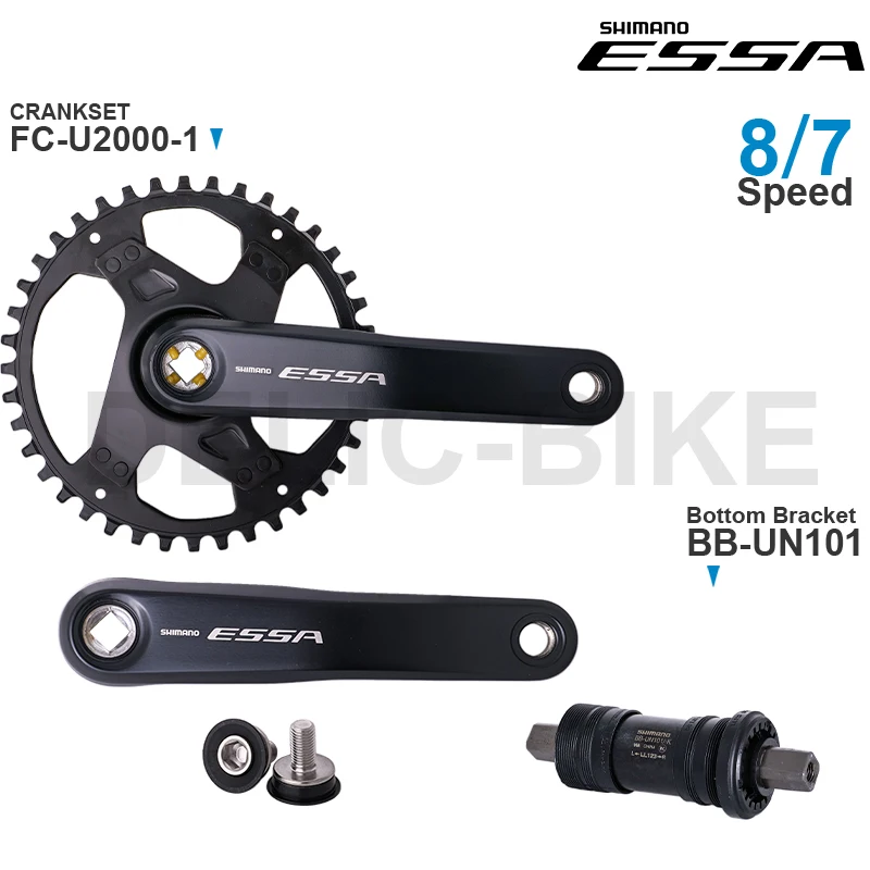 SHIMANO ESSA U2000 CRANKSET Groupset include FC-U2000-1 Crankset and Bottom Bracket BB-UN101 Original MTB Parts