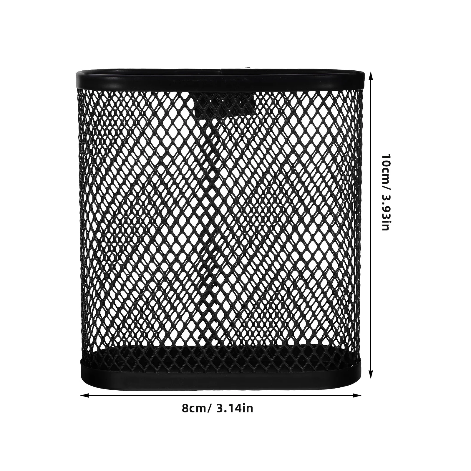 

Metal Half Circle Pen Holder Desk ganizer Storage Pencil Cup Black Large Capacity Non Slip Base Easy Clean Office Home Supplies