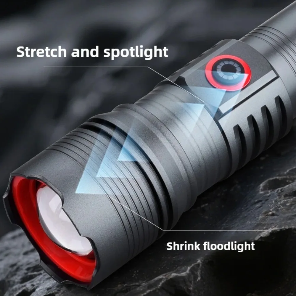 Multifunctional High Lumen Flashlight Outdoor Emergency White Light Flashlight Infinitely Adjustable Long Range Light