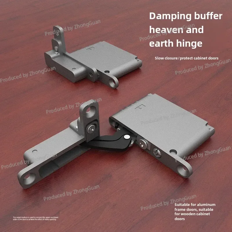 Heavy Duty Heaven and Earth Hinge Glass Aluminum Frame Door Clothing Cabinet Hinge Wooden Door Hinge Shaft Hidden Type