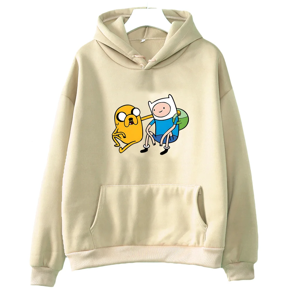 Adventuree Timee Finn and Jake Graphic Hoodies Autumn Fleece Pullovers Loose Casual Women/men Sweatshirt Cute Anime Clothing