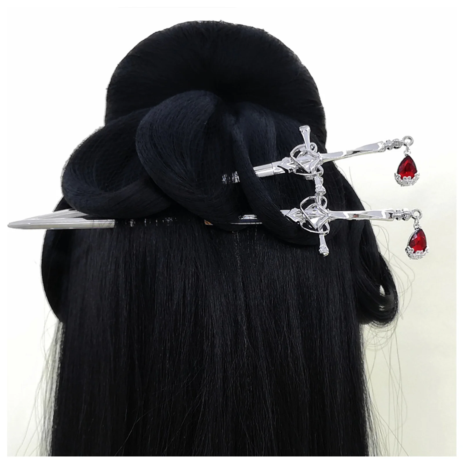 New Chinese Style Hair Stick Metal Sword Shape Hairpin Hanfu Updo Styling Women Traditional Chinese Elegant Jewelry Accessory
