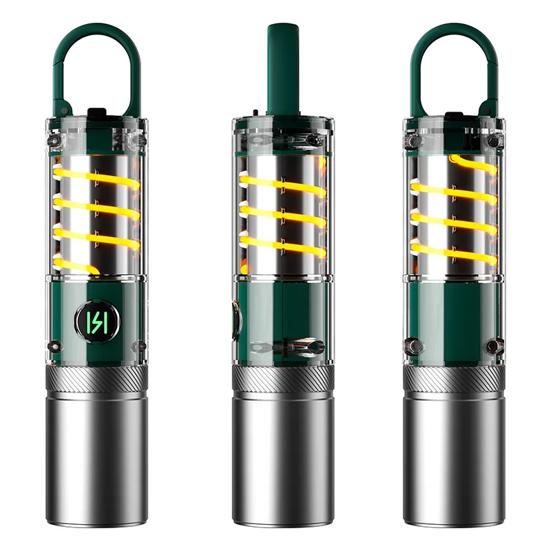 Outdoor camping flashlight Outdoor multi-functional camping lighting breathing flashlight work light