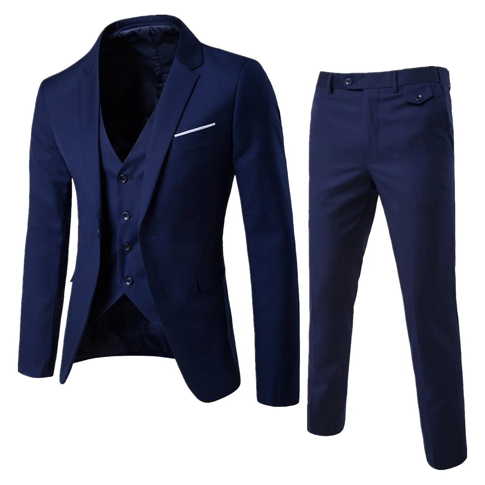 Men’s Suit Slim 3 Piece Suit Business Wedding Party Jacket Vest & Pants Coat Men Formal Suit Set