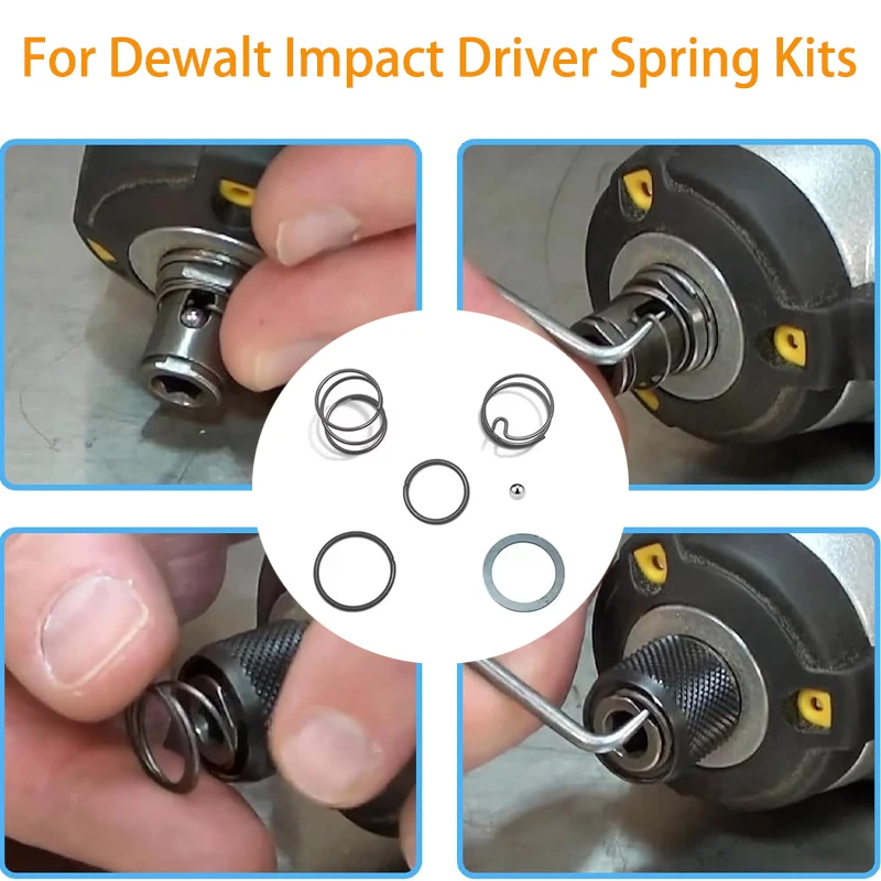 For Dewalt N078434 N089668 Springs Steel Ball Kit For 20V Impact Driver Spring Kits DCF885 DCF886 DCF836 Power Tool Parts