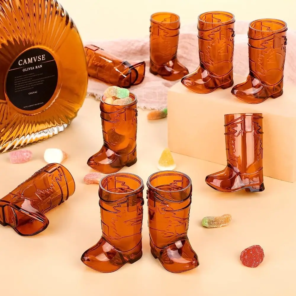 10Pcs 1 Oz Mini Cowboy Boot Shot Glasses Cowboy Glasses Western Cowboy Glasses for Cowboy Cowgirl Bachelorette Party