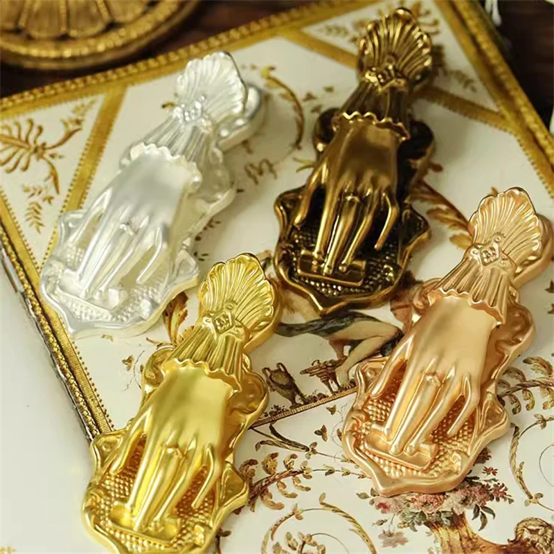 Gold Vintage Noble Lady's Hand Book Clip DIY Ticket Clamp Junk Journal Clips for Stationery Hobby Collection Art Craft Decor