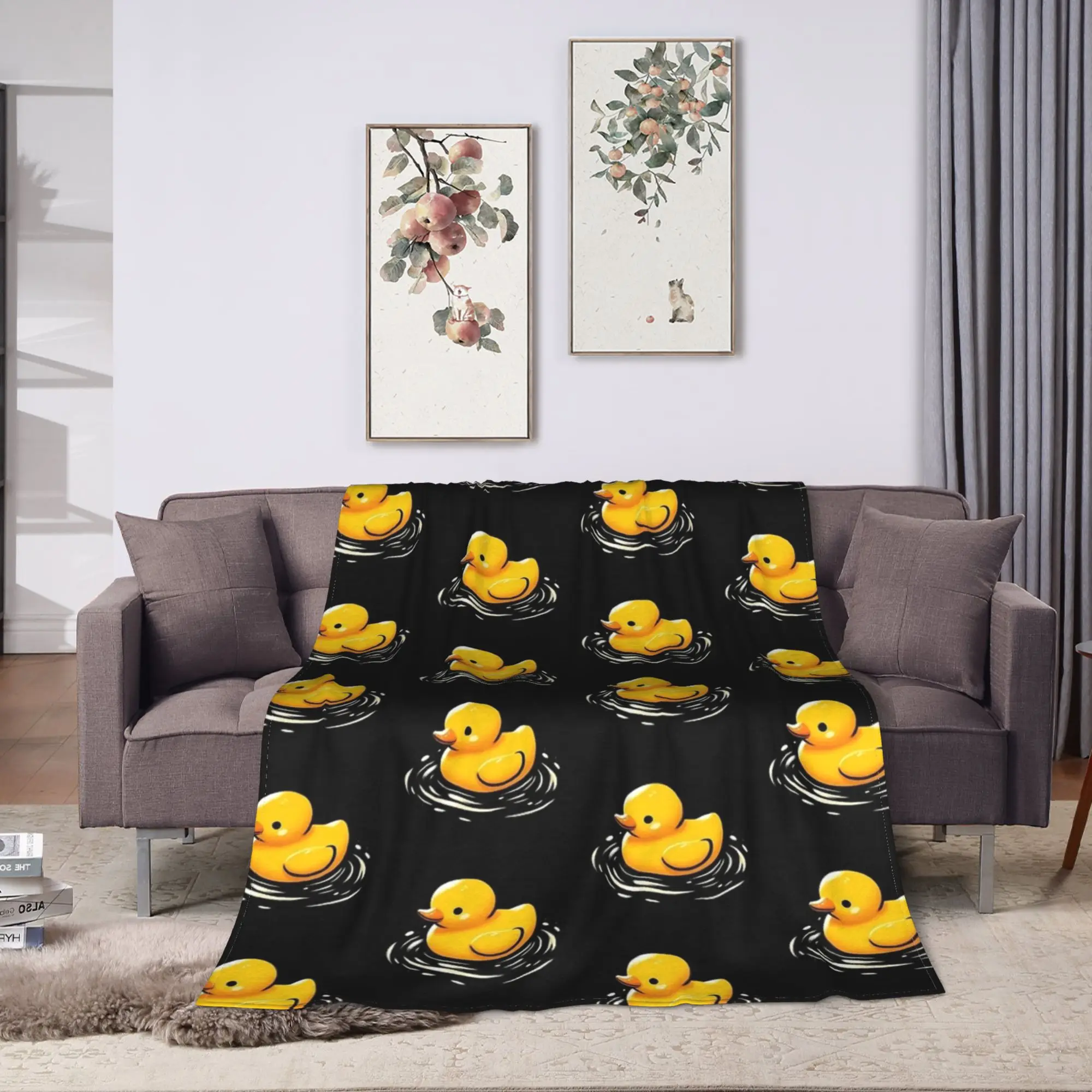 لطيف بطة مطاطية العائمة في الماء بطانية قطيفة الاطفال الفانيلا رمي بطانية للأريكة السرير الدافئة لينة جودة المفرش هدية فكرة