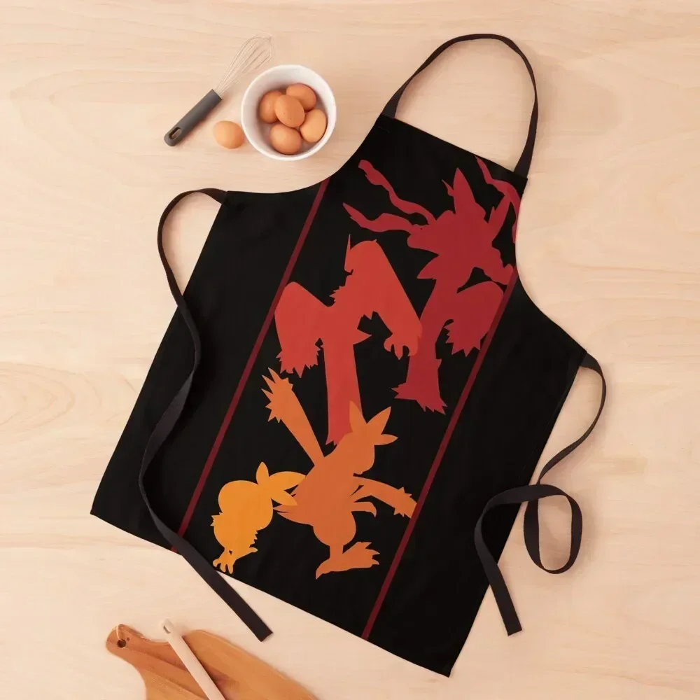 

Torchic Evolutionary Chain Apron Chef Uniform Women Cooking Clothes Costume Waiter Waterproof Kitchen Woman Apron