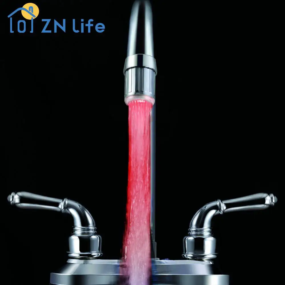 Shower Tap Color Changing Easy To Install Water-saving Trendy Led Energy-saving 7 Colors Led Faucet Light Bathroom