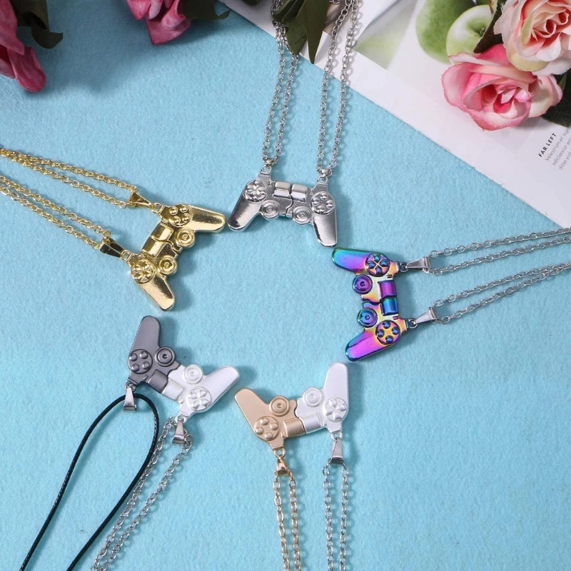 2x Magnet Game Controller Necklace for Couple Matching Necklace for Women Best Friend Friendship Sister Necklace Jewelry