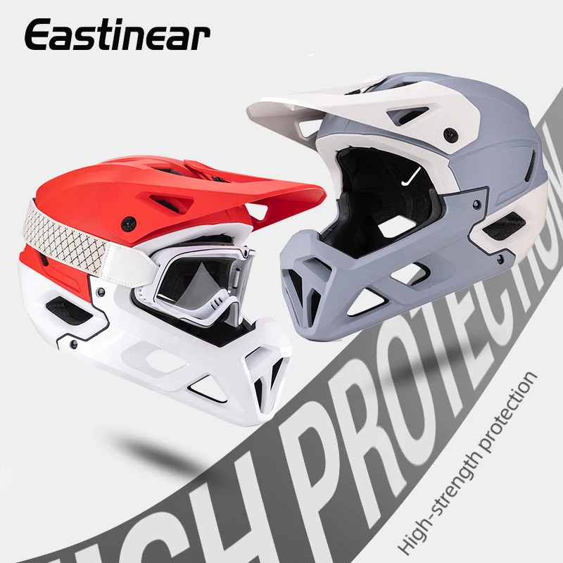 

Eastinear Ultralight Adult Bicycle Helmetmtb Sports Anti-Impact Road Mountain Motorcycle Helmets With Visor Black Full Face