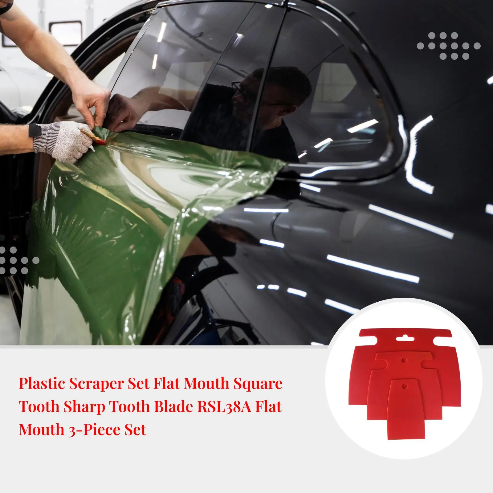3Pcs Car Films Tools Handheld Scrapers Easy to Use Wear Resistant Wallpaper Tool