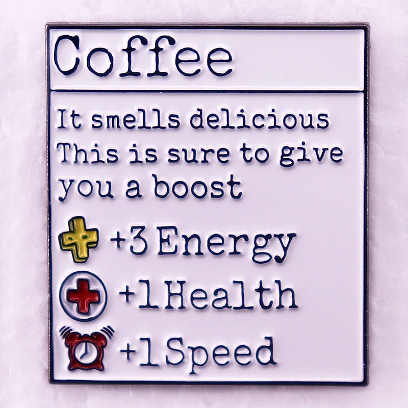 Stardew Valley game badge Enamel Pin Coffee drink It Smells Delicious Energy Health Speed brooch jewelry Backpack Decorate gift