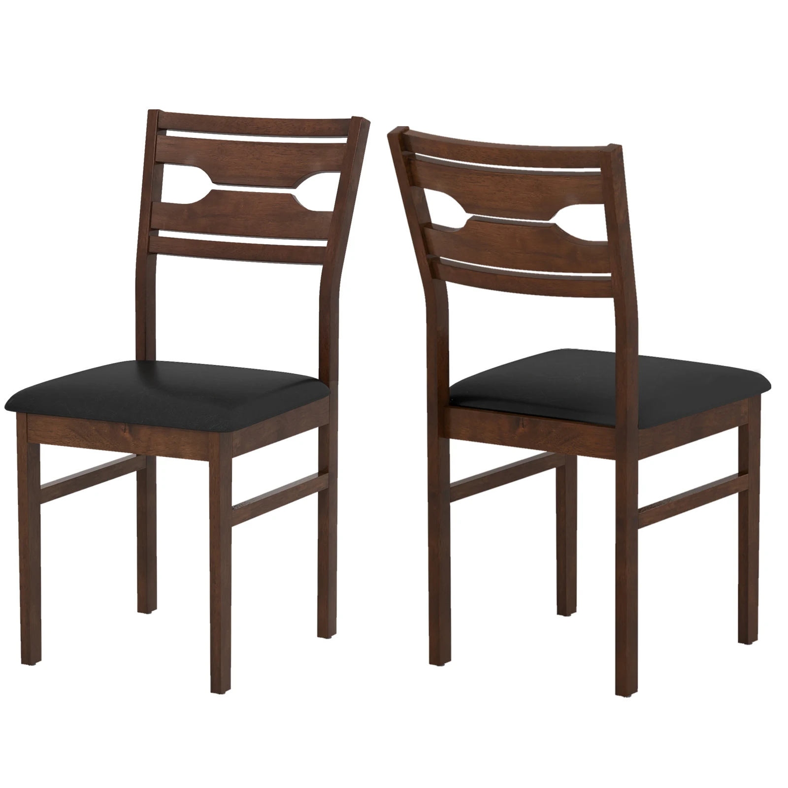 

Dining Chair Set of 2 with Rubber Wood Frame, Padded Seat, Curved Backrest