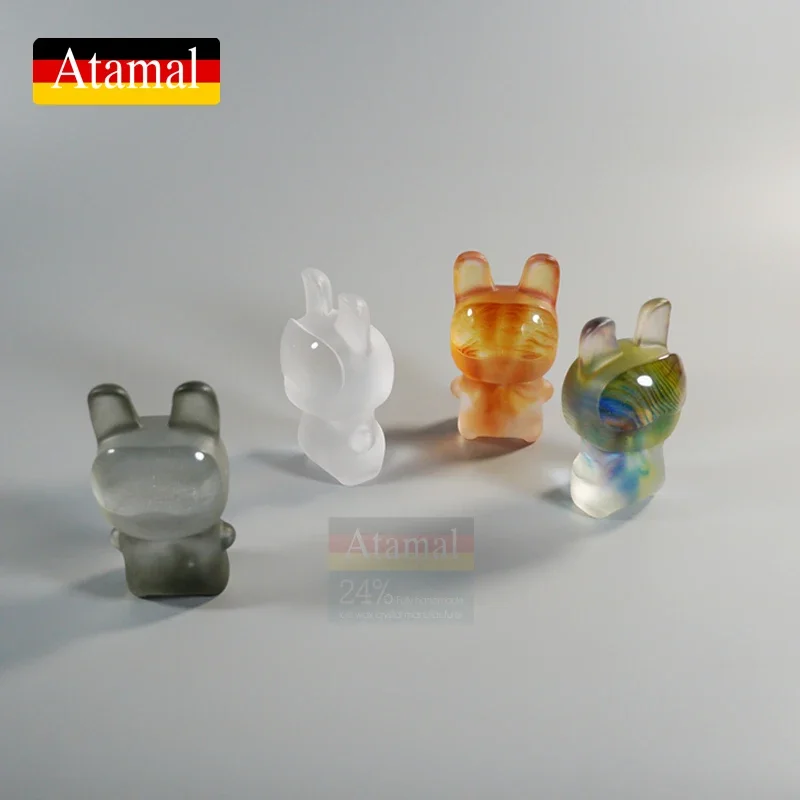 Atamal High end Glass Cute Rabbit Desktop Decoration Light Luxury Crystal Home Good Items Table Set with Trendy Playing Crafts