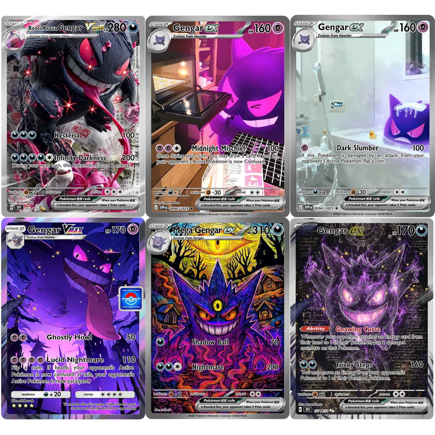 

PTCG PKM Card Gengar Series Set DIY Custom Rare Card Classic Game Singles Top Quality Anime Collection Card Real life Cards