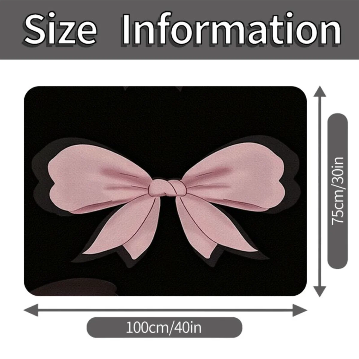 Universal Women Car Rear Trunk Cargo Mat Pink Big Bow Black Background Print Anti-slip Waterproof Rear Liner Protector Decor Pad view 5