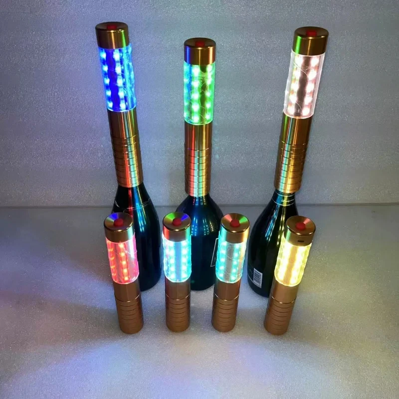 

Newest Rechargeable LED Flash Bottle Topper Stick 10 Color Options Champagne Service Strobe Baton Sparkler Light for Celebration