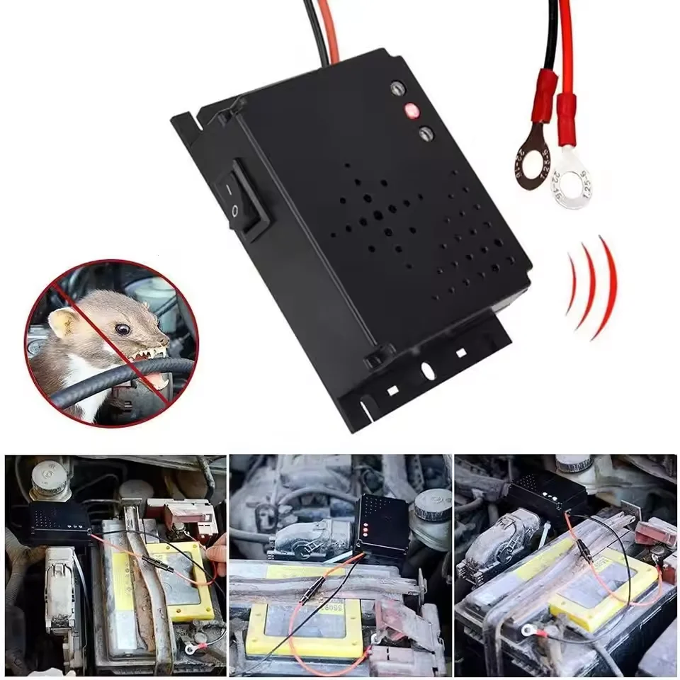 Dispositivo ultrasónico de Control de plagas, repelente de roedores de 12V para coche, repelente de ratones electrónico no tóxico, mantiene los roedores, martenes, anti-rat