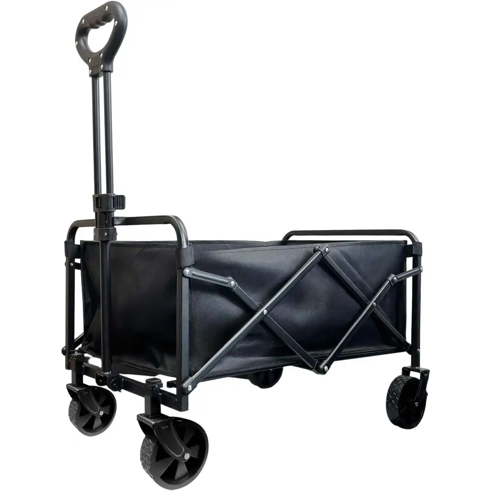 

Heavy-Duty Collapsible Utility Wagon, 230 lbs Capacity, Adjustable Handle, Waterproof Fabric, Ideal for Outdoors, Shopping, and