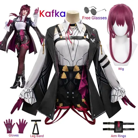 Honkai Star Rail Cosplay Costume Honkai Kafka Cosplay Costume Helloween Party Suit with Wig Kafka Outfit Uniform